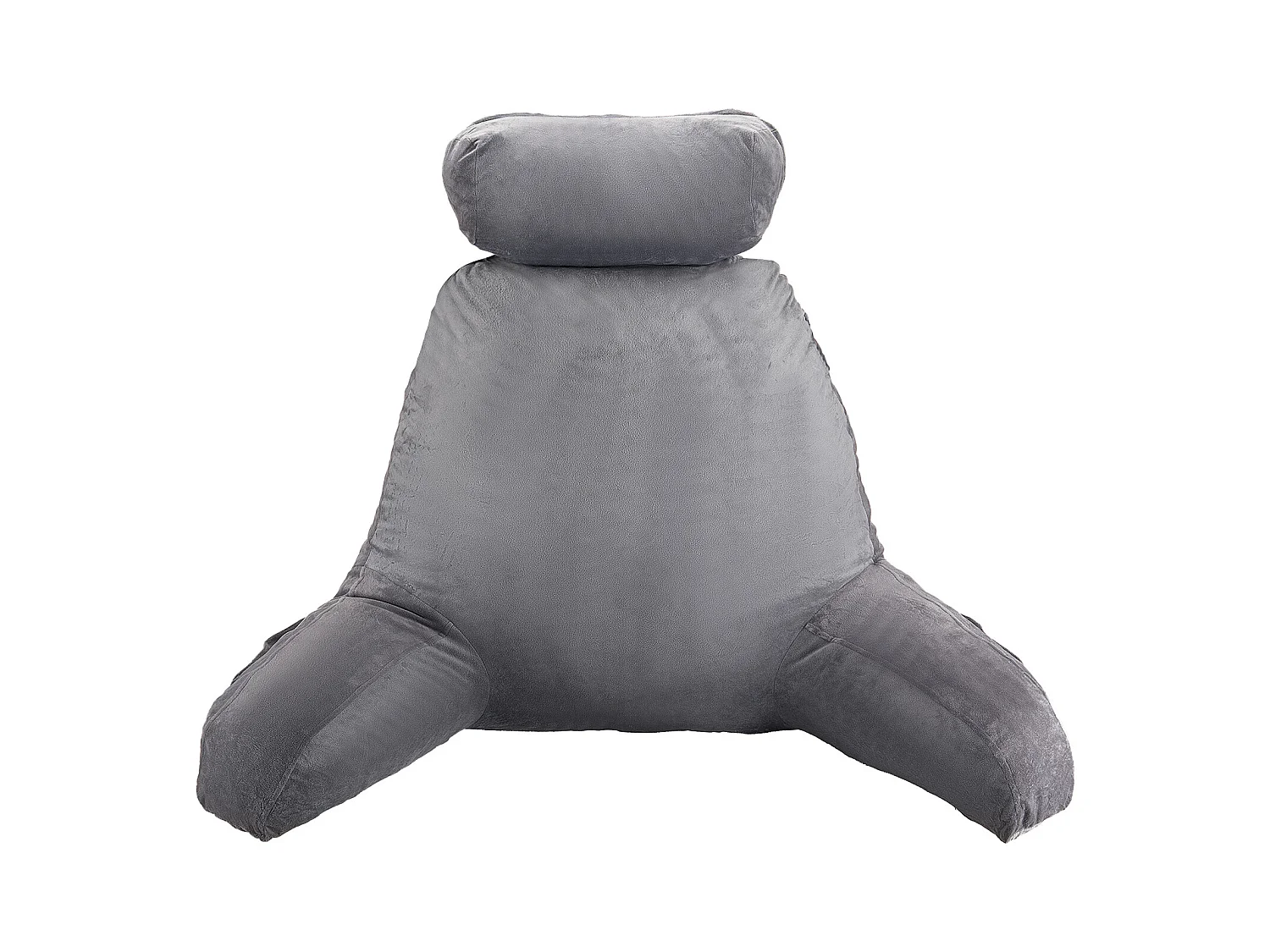Grand Coussin de Lecture SucceBuy avec Appui-Tête Amovible, Coussin de Dossier avec 3 Poches, Housse en Velours Doux, Mousse à Mémoire de Forme Déchiquetée