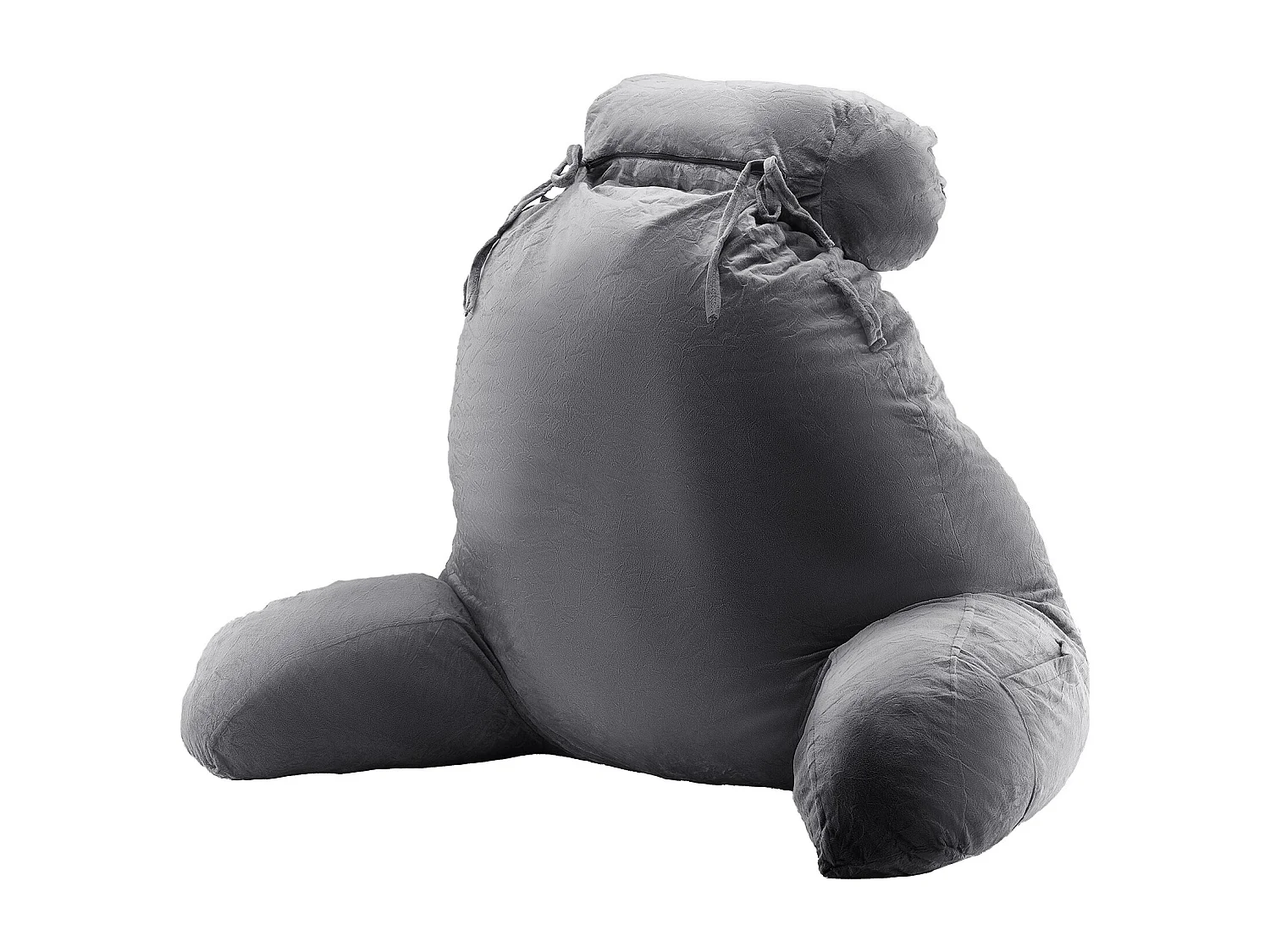 Grand Coussin de Lecture SucceBuy avec Appui-Tête Amovible, Coussin de Dossier avec 3 Poches, Housse en Velours Doux, Mousse à Mémoire de Forme Déchiquetée