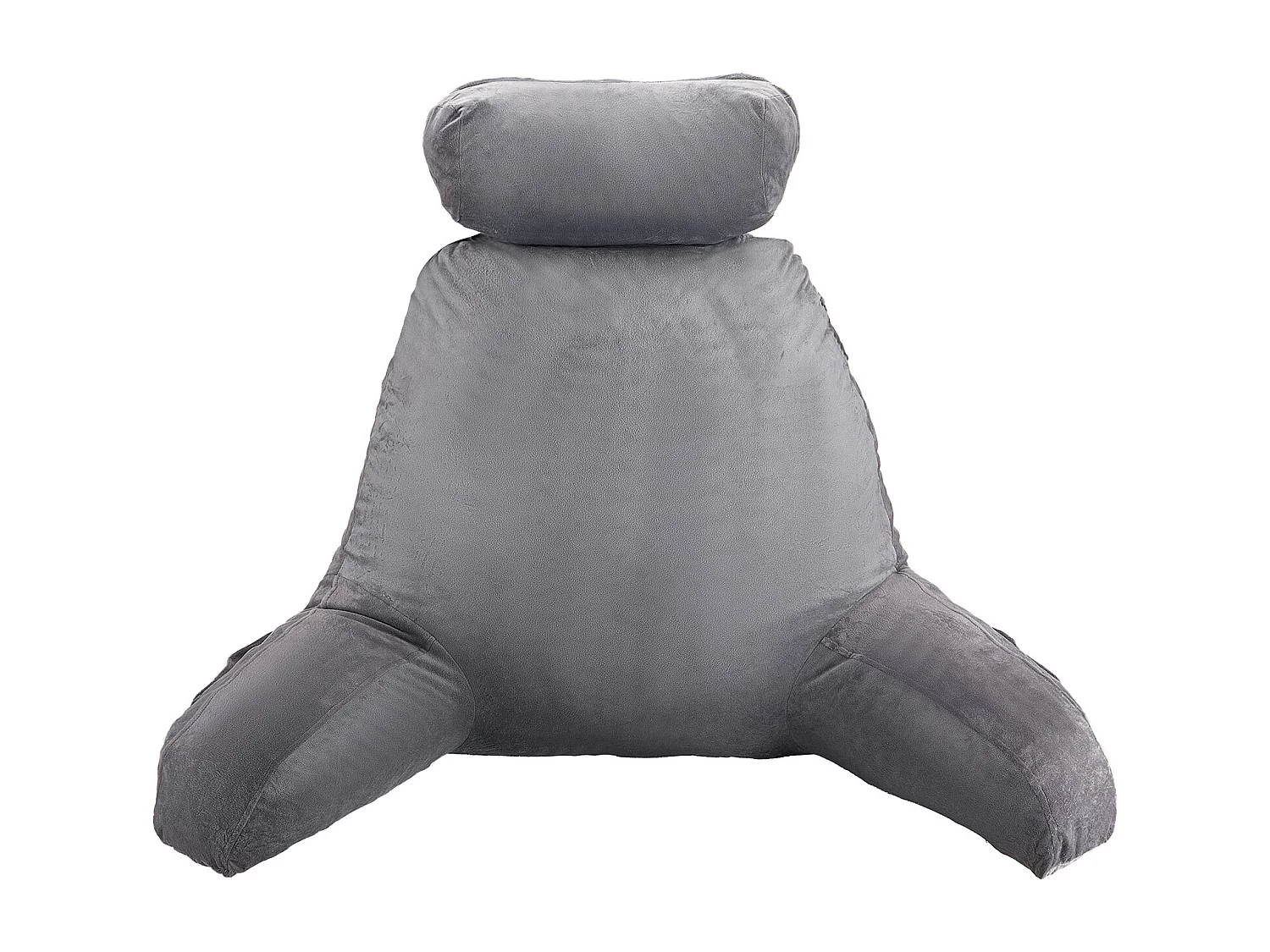Grand Coussin de Lecture SucceBuy avec Appui-Tête Amovible, Coussin de Dossier avec 3 Poches, Housse en Velours Doux, Mousse à Mémoire de Forme Déchiquetée