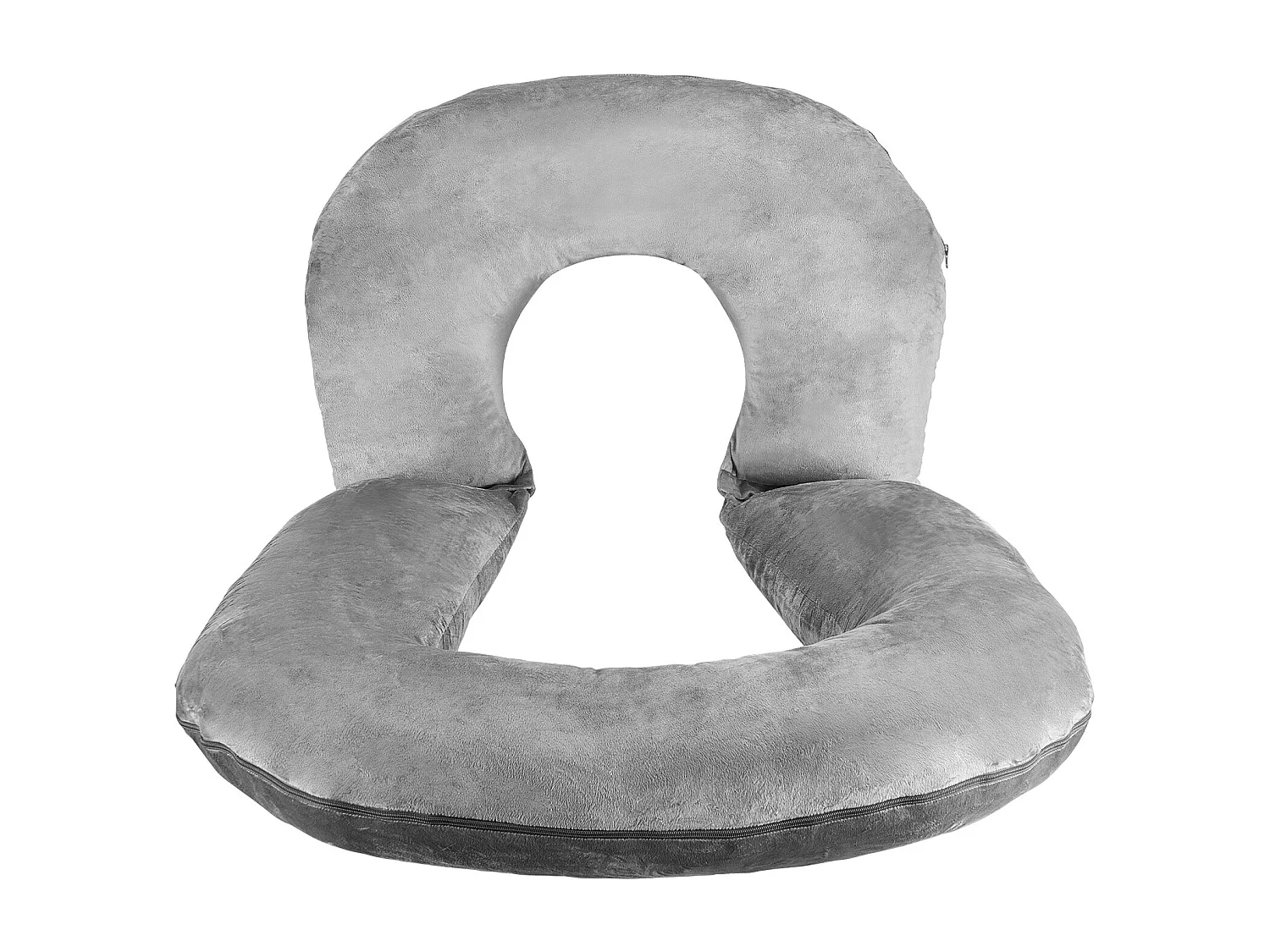 Grande Travesseiro de Leitura SucceBuy em Forma de U ,114.3 x 88.9 x 17.8 cm, Travesseiro de Cama Lavável em Veludo Macio, Travesseiro de Apoio , Cinza