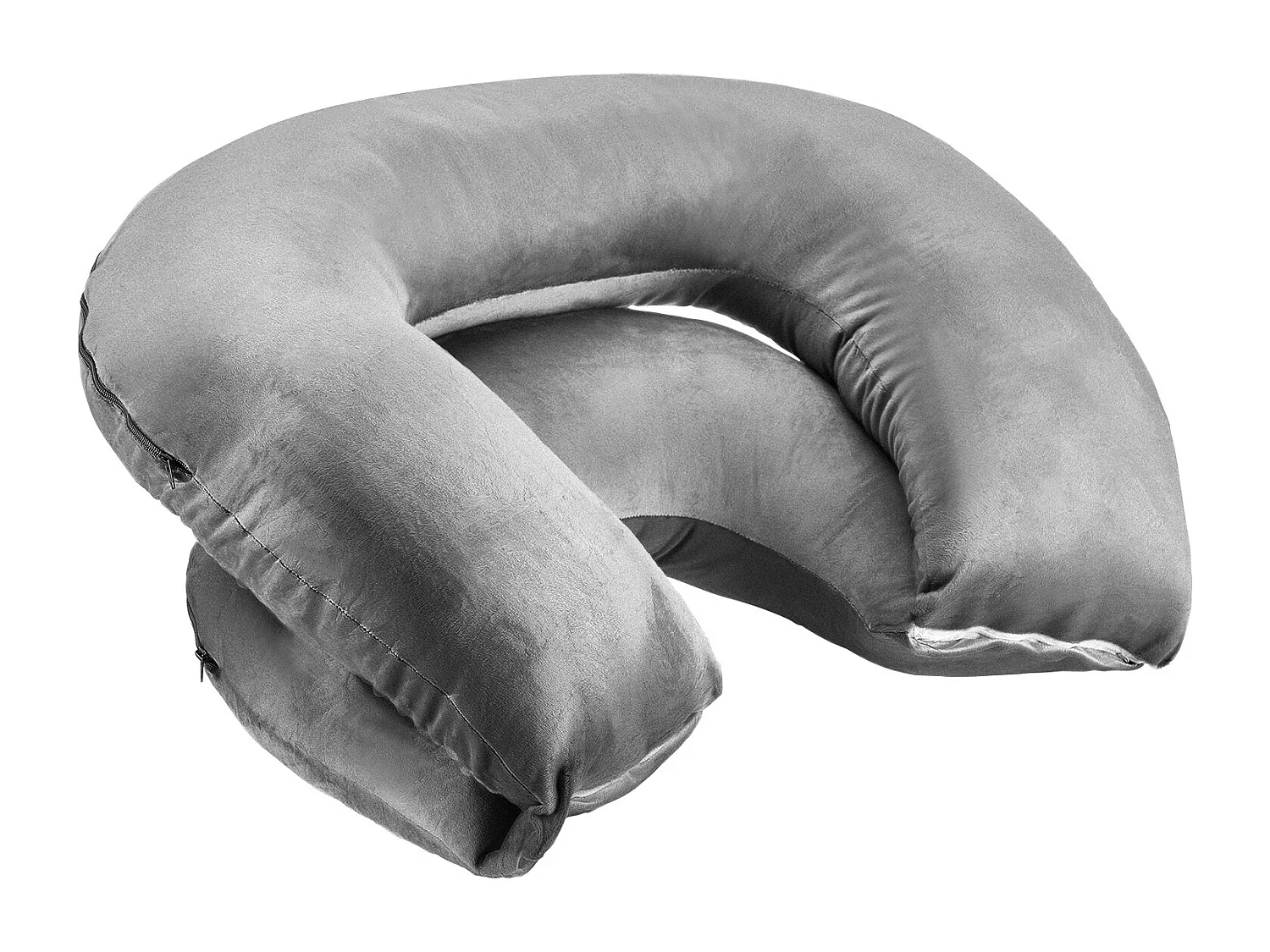 Grande Travesseiro de Leitura SucceBuy em Forma de U ,114.3 x 88.9 x 17.8 cm, Travesseiro de Cama Lavável em Veludo Macio, Travesseiro de Apoio , Cinza