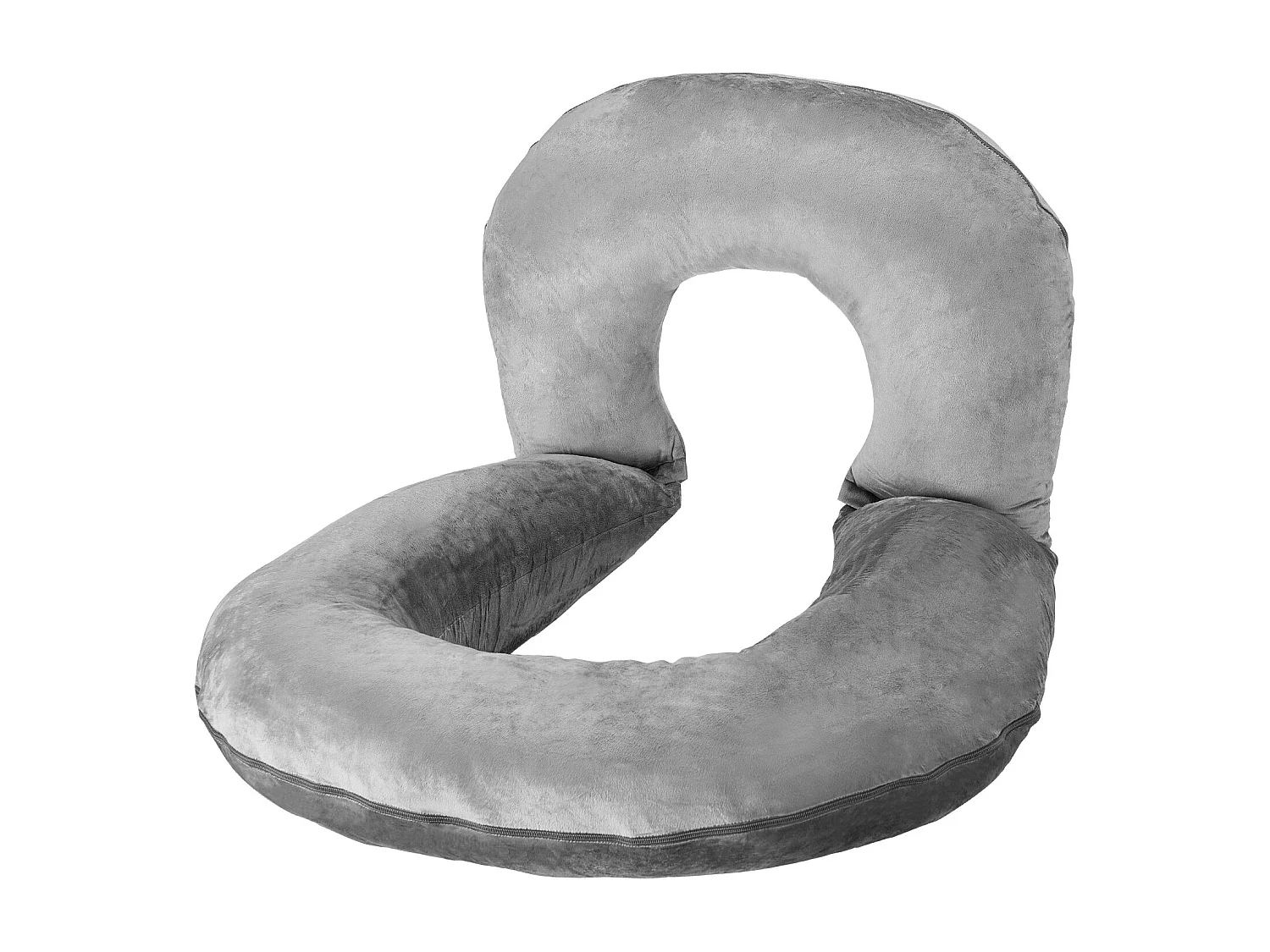 Grande Travesseiro de Leitura SucceBuy em Forma de U ,114.3 x 88.9 x 17.8 cm, Travesseiro de Cama Lavável em Veludo Macio, Travesseiro de Apoio , Cinza