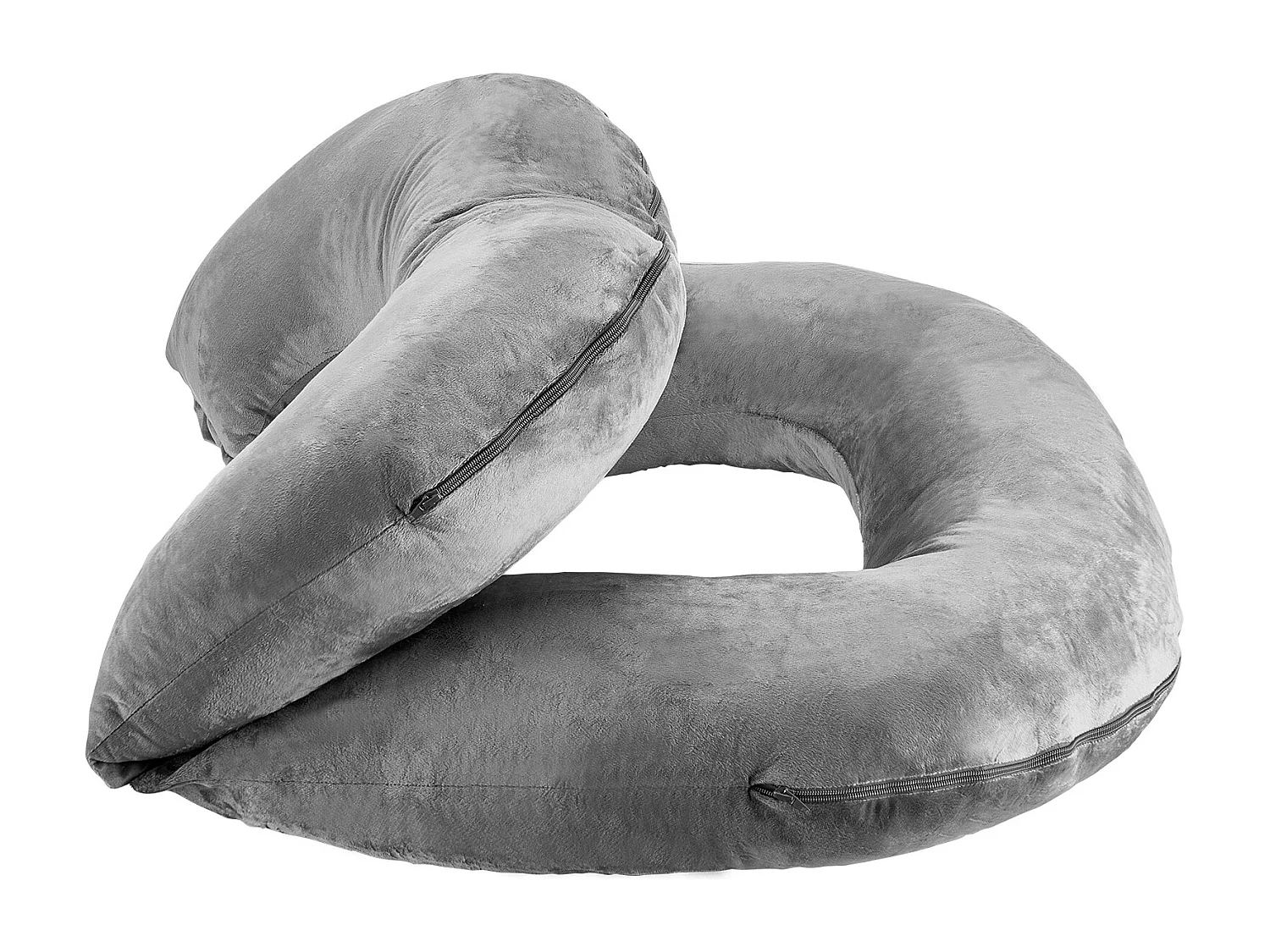 Grande Travesseiro de Leitura SucceBuy em Forma de U ,114.3 x 88.9 x 17.8 cm, Travesseiro de Cama Lavável em Veludo Macio, Travesseiro de Apoio , Cinza