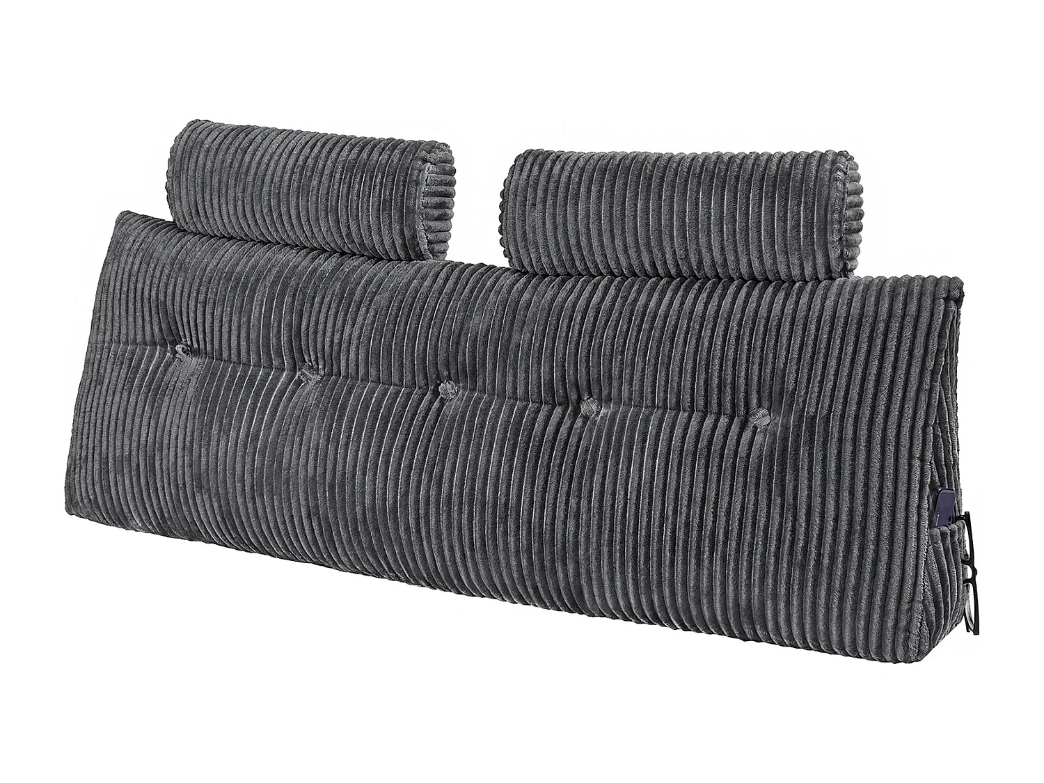 Cuscino di Lettura SucceBuy con Tasche Lateralmente e Appoggiatesta, Cuscino di Testa di Letto, Cuscino in Flanella Lavabile, Supporto Confortevole per Leggere