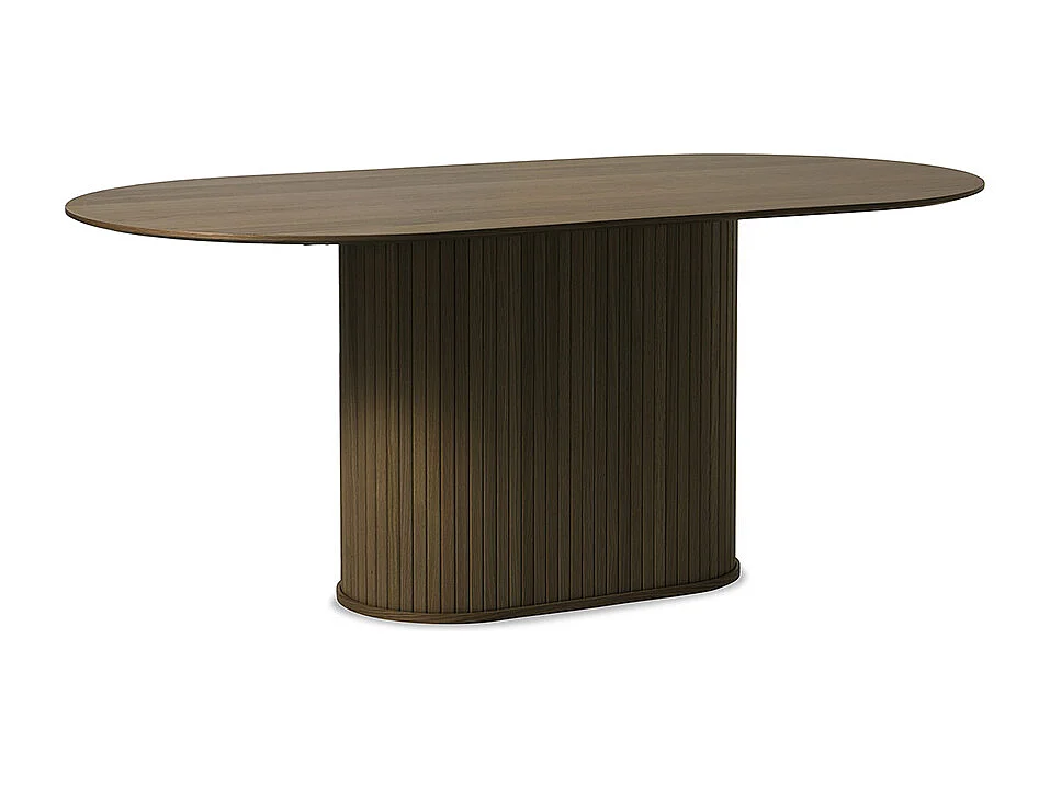 Table à manger ovale 180 cm - Bois foncé - ALBA