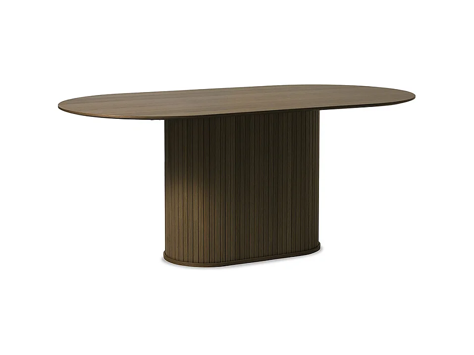 Table à manger ovale 180 cm - Bois foncé - ALBA