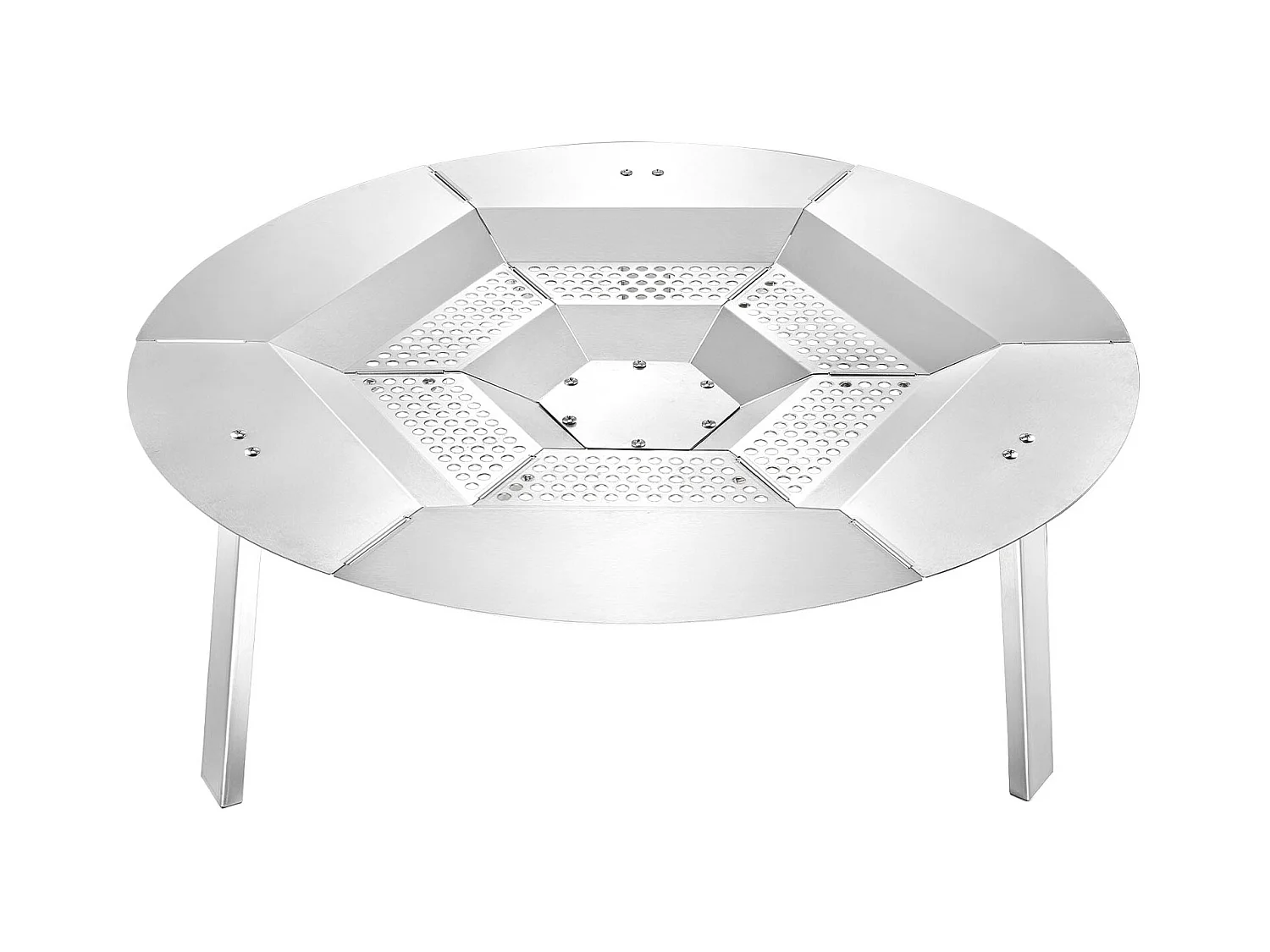 Diffuseur de Chaleur SucceBuy pour Brasero, 68.5x25.4 cm Protection Ronde pour Feu de Camp en Acier Inoxydable 304, Couvercle de Brûleur Amovible