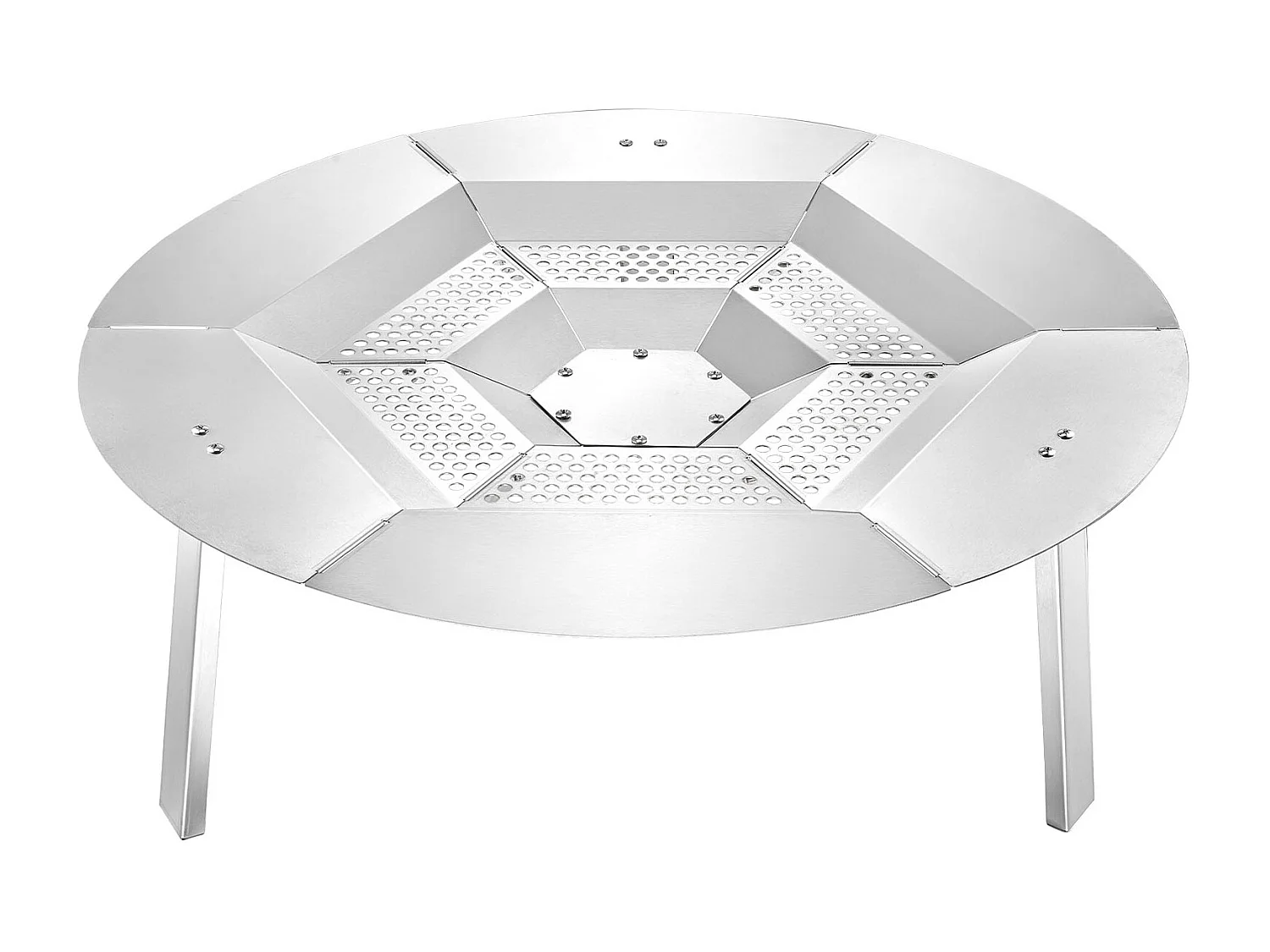 Diffuseur de Chaleur SucceBuy pour Brasero, 68.5x25.4 cm Protection Ronde pour Feu de Camp en Acier Inoxydable 304, Couvercle de Brûleur Amovible