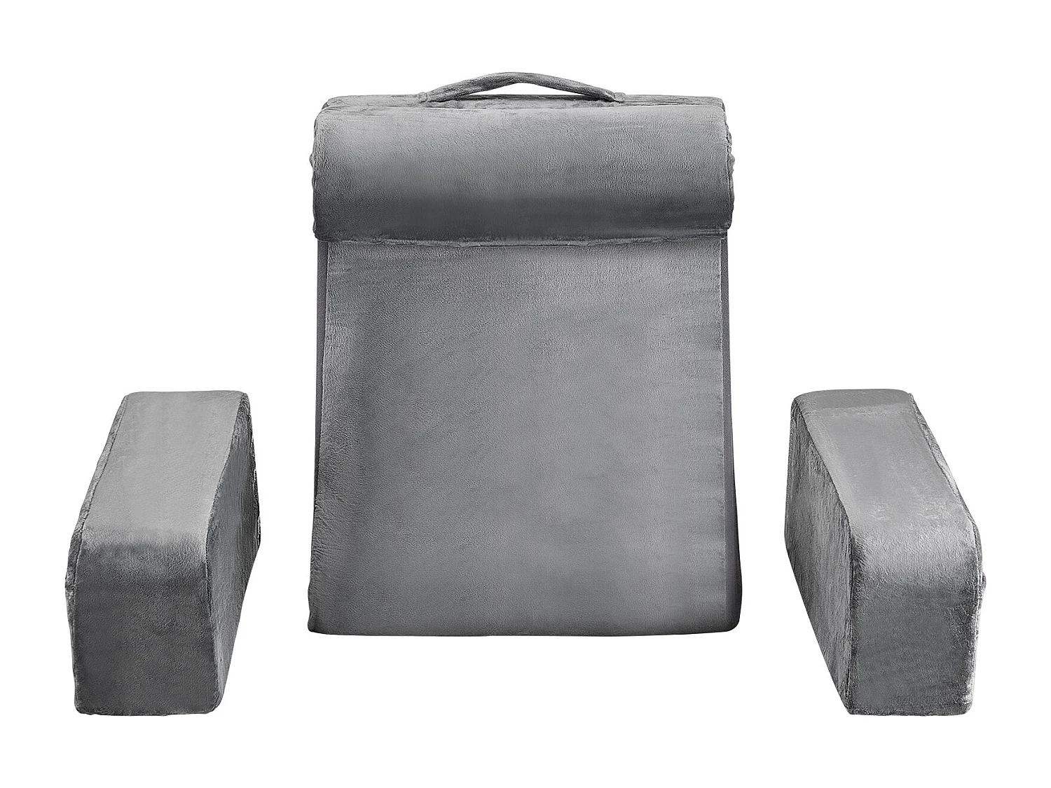 Coussin de Lecture SucceBuy avec Accoudoirs et Poches, Oreiller de Lit avec Appui-Tête Amovible et Mousse 25D, Poignée Pratique pour un Transport Aisé