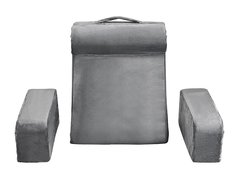 Coussin de Lecture SucceBuy avec Accoudoirs et Poches, Oreiller de Lit avec Appui-Tête Amovible et Mousse 25D, Poignée Pratique pour un Transport Aisé