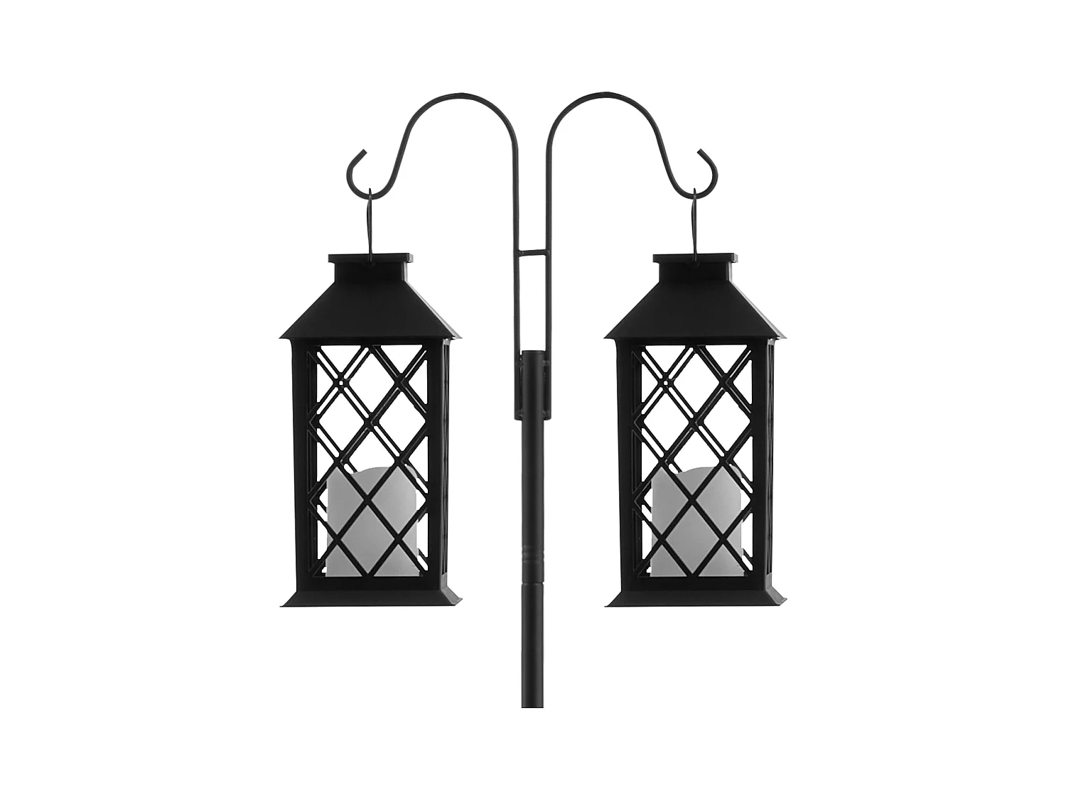 Crochets de Berger SucceBuy, Lot de 8, Crochets de Berger 234.5 cm, Crochet Double pour Lanterne de Jardin, Crochets de 1,9 cm D'Épaisseur