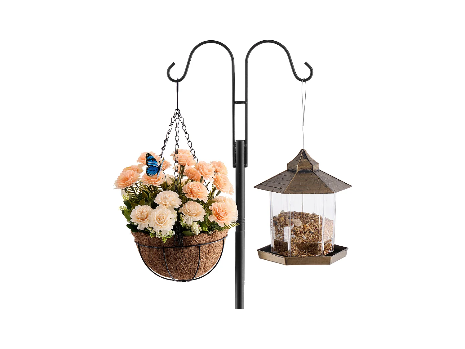 Crochets de Berger SucceBuy, Lot de 8, Crochets de Berger 234.5 cm, Crochet Double pour Lanterne de Jardin, Crochets de 1,9 cm D'Épaisseur