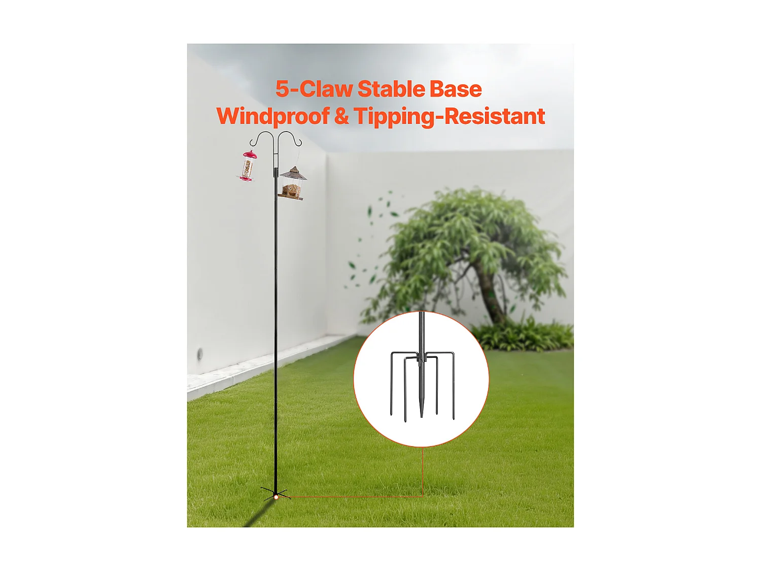 Crochets de Berger SucceBuy, Lot de 8, Crochets de Berger 234.5 cm, Crochet Double pour Lanterne de Jardin, Crochets de 1,9 cm D'Épaisseur