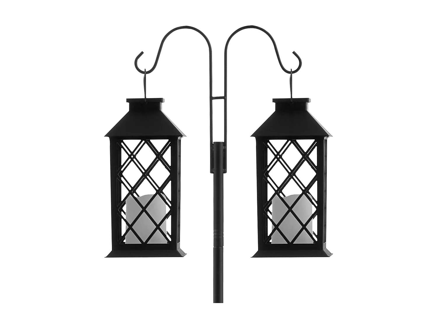 Crochets de Berger SucceBuy, Lot de 8, Crochets de Berger 234.5 cm, Crochet Double pour Lanterne de Jardin, Crochets de 1,9 cm D'Épaisseur