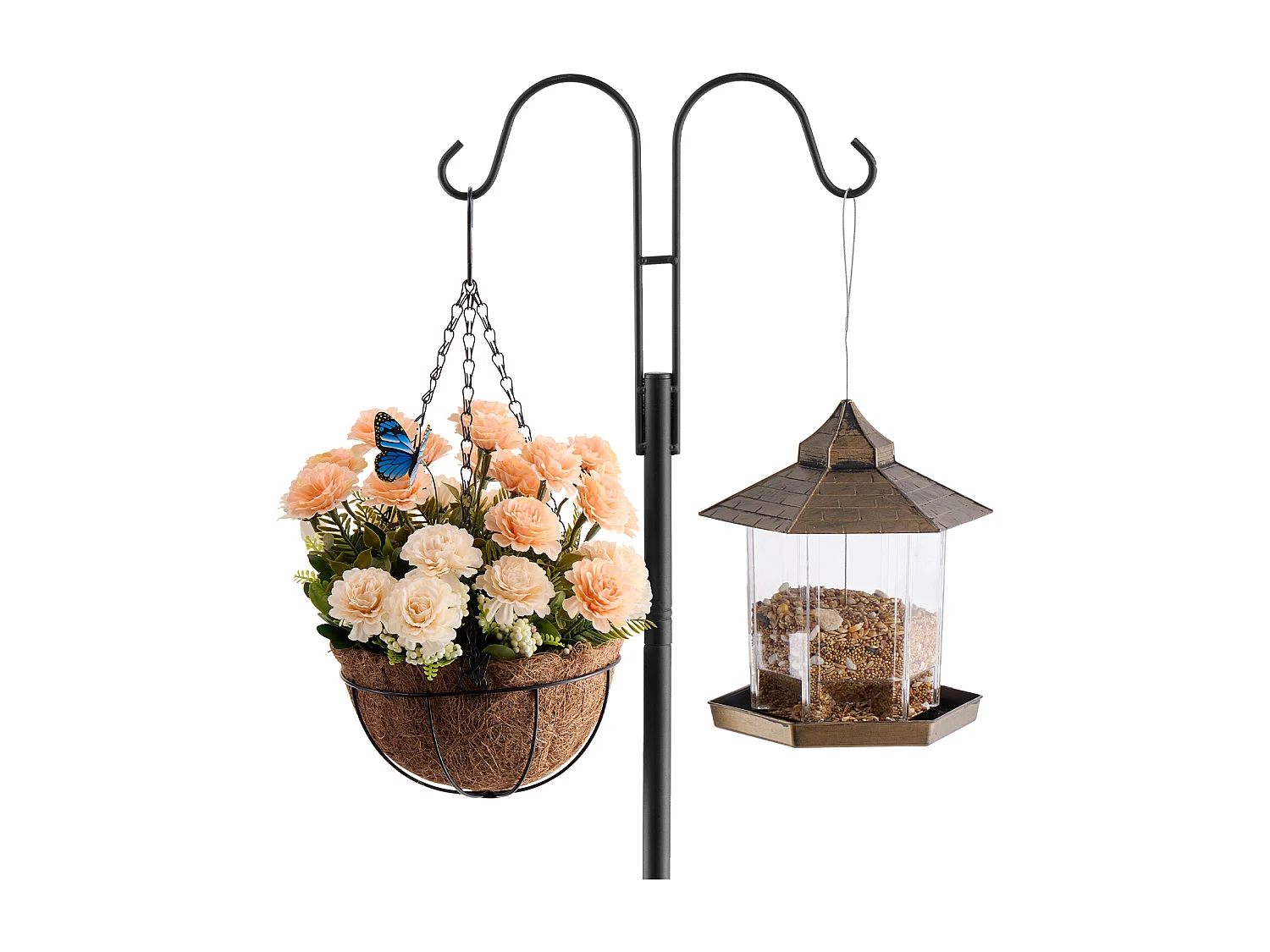 Crochets de Berger SucceBuy, Lot de 8, Crochets de Berger 234.5 cm, Crochet Double pour Lanterne de Jardin, Crochets de 1,9 cm D'Épaisseur