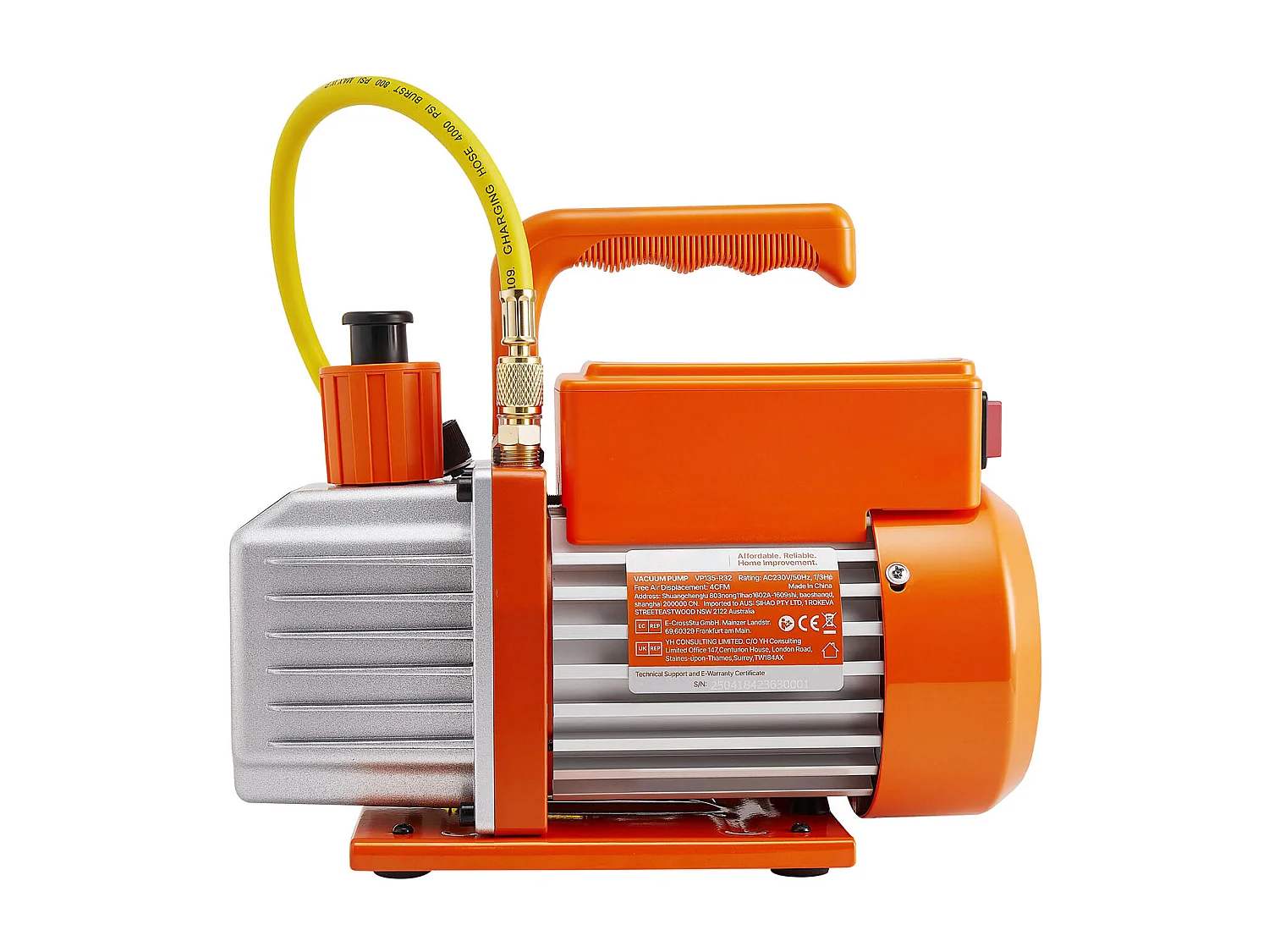 Bomba de Vacío SucceBuy para Climatización 115 L/min, de Paletas Rotativas, Monoetapa, con Manómetro de Colector de Refrigerante, Detector de Fugas