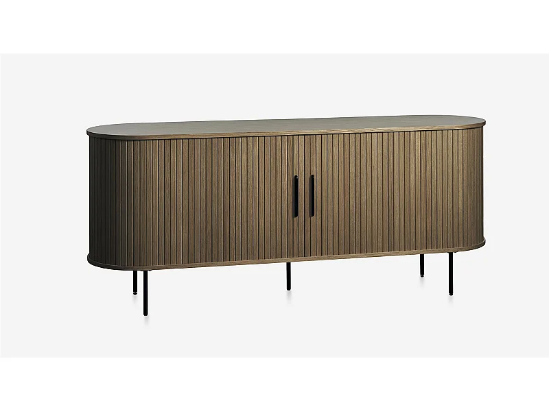 Buffet 2 portes 180 cm - Bois foncé - ALBA