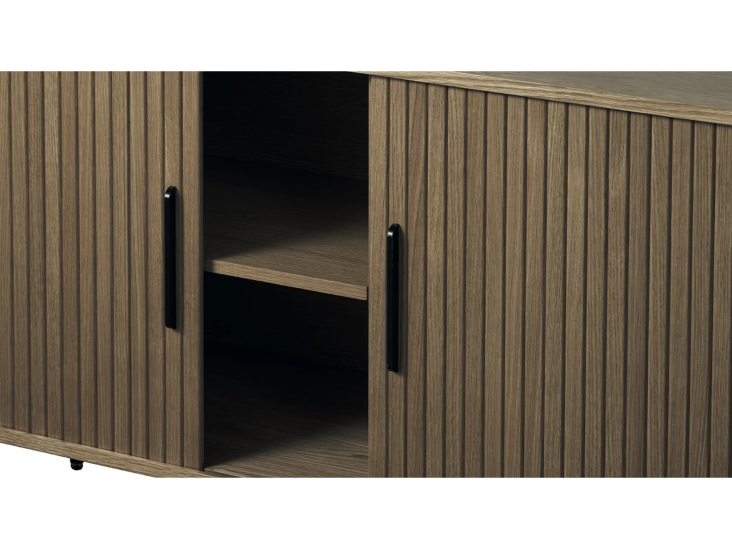 Buffet 2 portes 180 cm - Bois foncé - ALBA