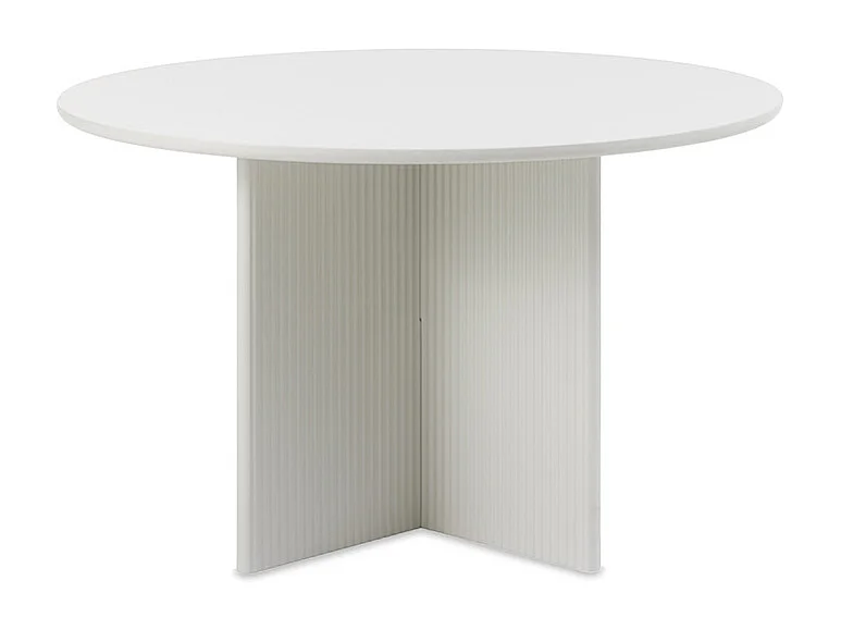 Table à manger ronde ø110 cm - Bois strié - MIRANO