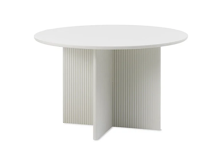 Table à manger ronde ø110 cm - Bois strié - MIRANO