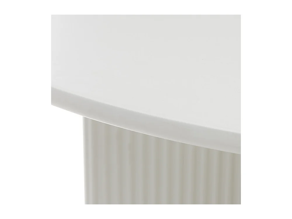 Table à manger ronde ø110 cm - Bois strié - MIRANO