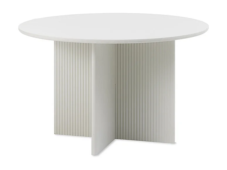 Table à manger ronde ø110 cm - Bois strié - MIRANO