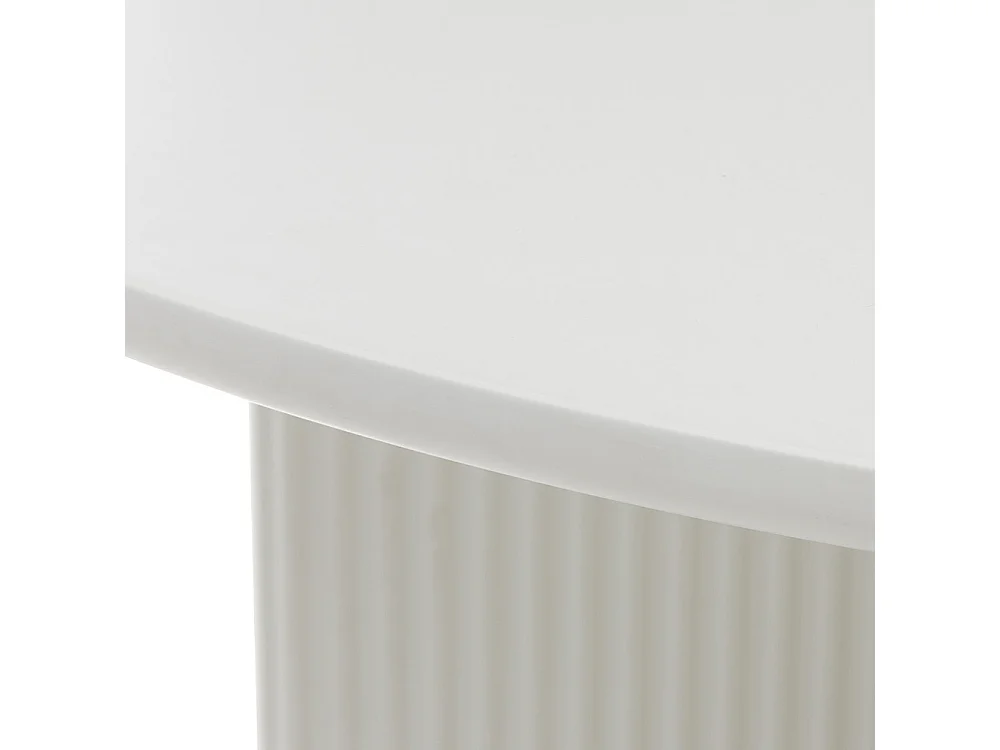 Table à manger ronde ø110 cm - Bois strié - MIRANO