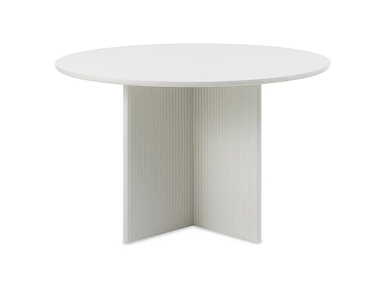 Table à manger ronde ø110 cm - Bois strié - MIRANO