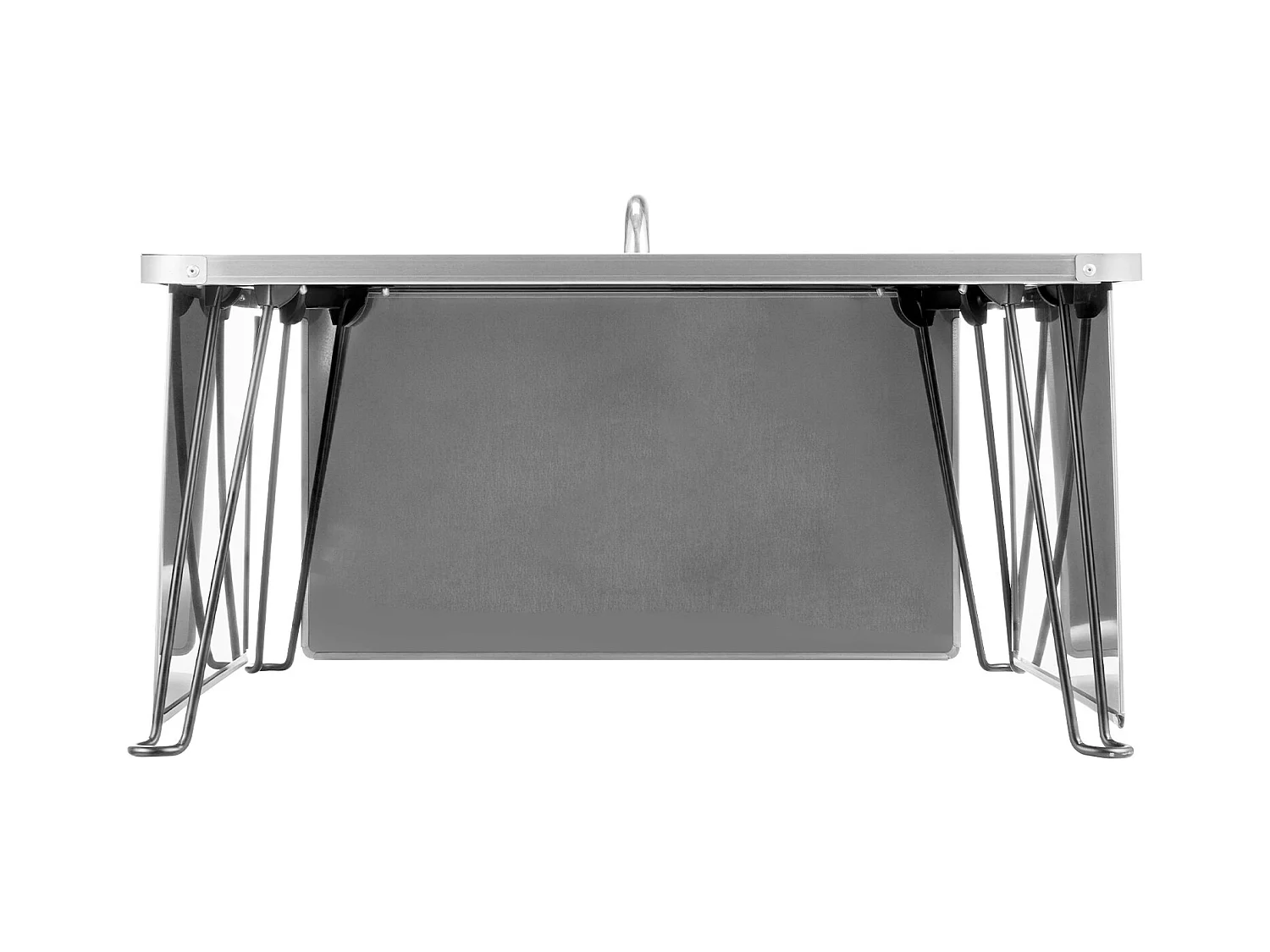 Couvercle de Brasero SucceBuy en Acier Inoxydable, 64.5 x 64.5 x 37 cm, Déflecteur de Chaleur Extérieur pour Feux de Camp, Camping et Chauffage au Bois