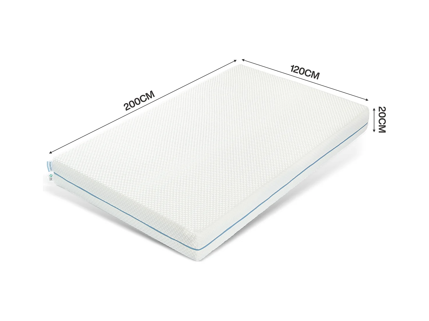 Matelas 120x200 cm, Épaisseur 20 cm, Matelas en Mousse à Mémoire de Forme, 7 Zones H3 Fermeté Moyenne, Soutien Parfait, Réversible à Deux Faces Utilisables