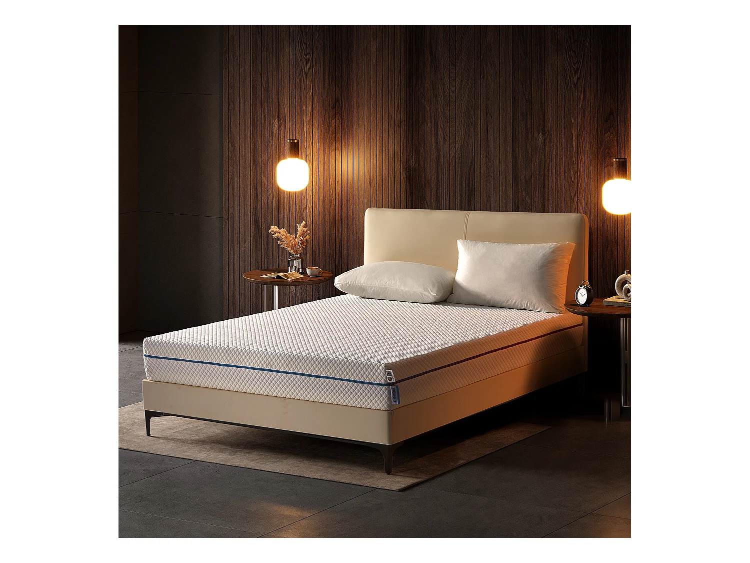 Materasso certificato Oeko-Tex®, 120x200 cm, spessore 20 cm, memory foam, 7 zone, rigidità media H3, reversibile con due lati utilizzabili