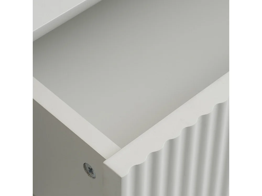 Table basse 1 tiroir 1 niche 120 cm - Bois strié - MIRANO