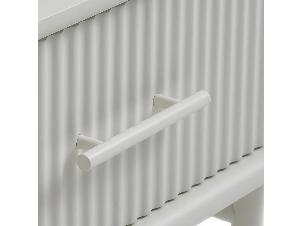 Table basse 1 tiroir 1 niche 120 cm - Bois strié - MIRANO