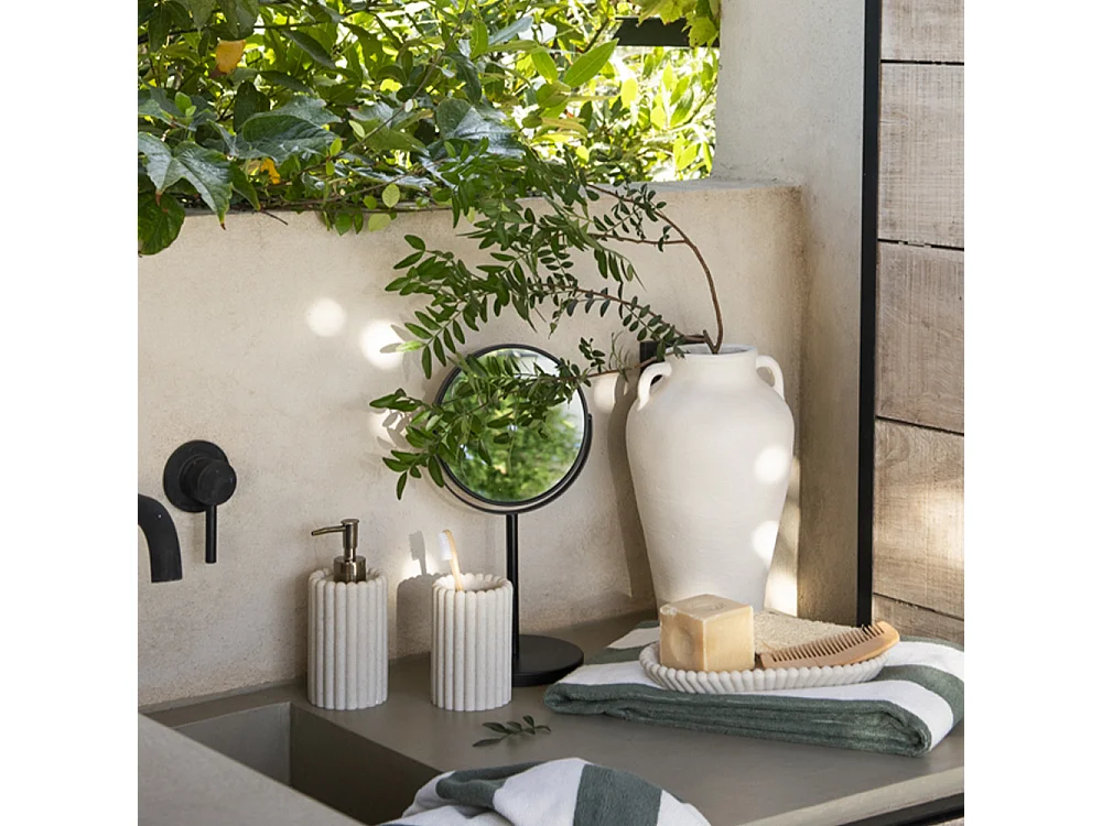 Distributeur savon resine beige LUGANO