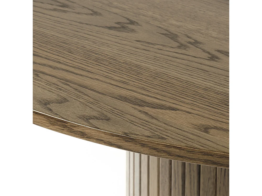 Table à manger ronde ø120 cm - Bois foncé - ALBA