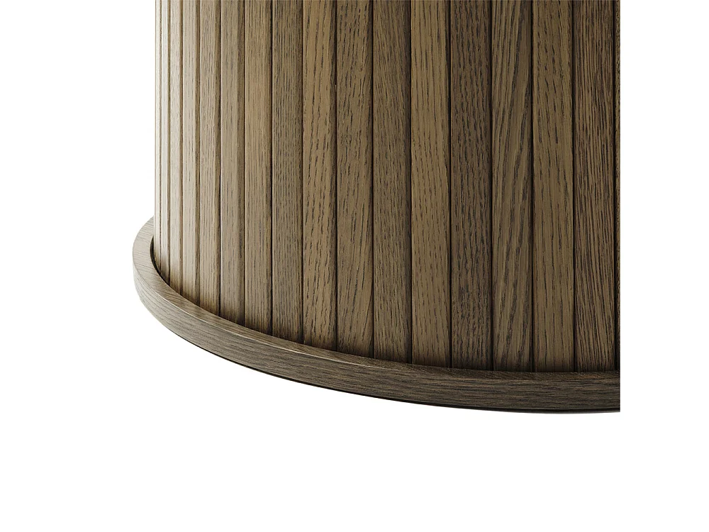 Table à manger ronde ø120 cm - Bois foncé - ALBA