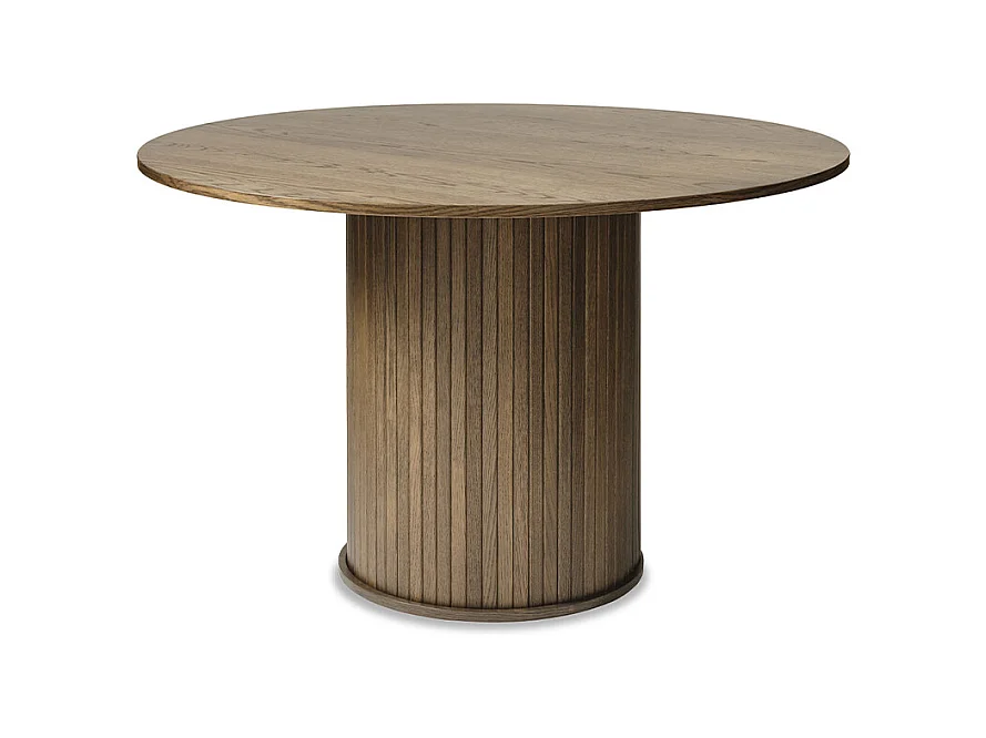 Table à manger ronde ø120 cm - Bois foncé - ALBA