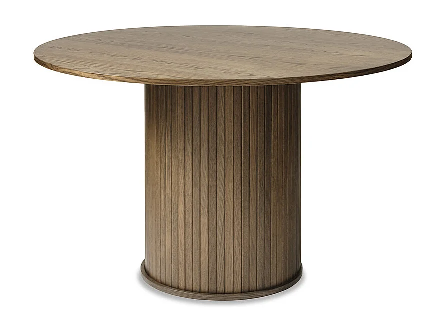 Table à manger ronde ø120 cm - Bois foncé - ALBA