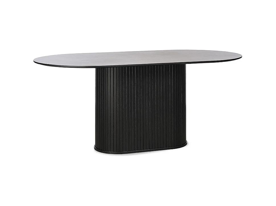 Table à manger ovale 180 cm - Bois noir - ALBA