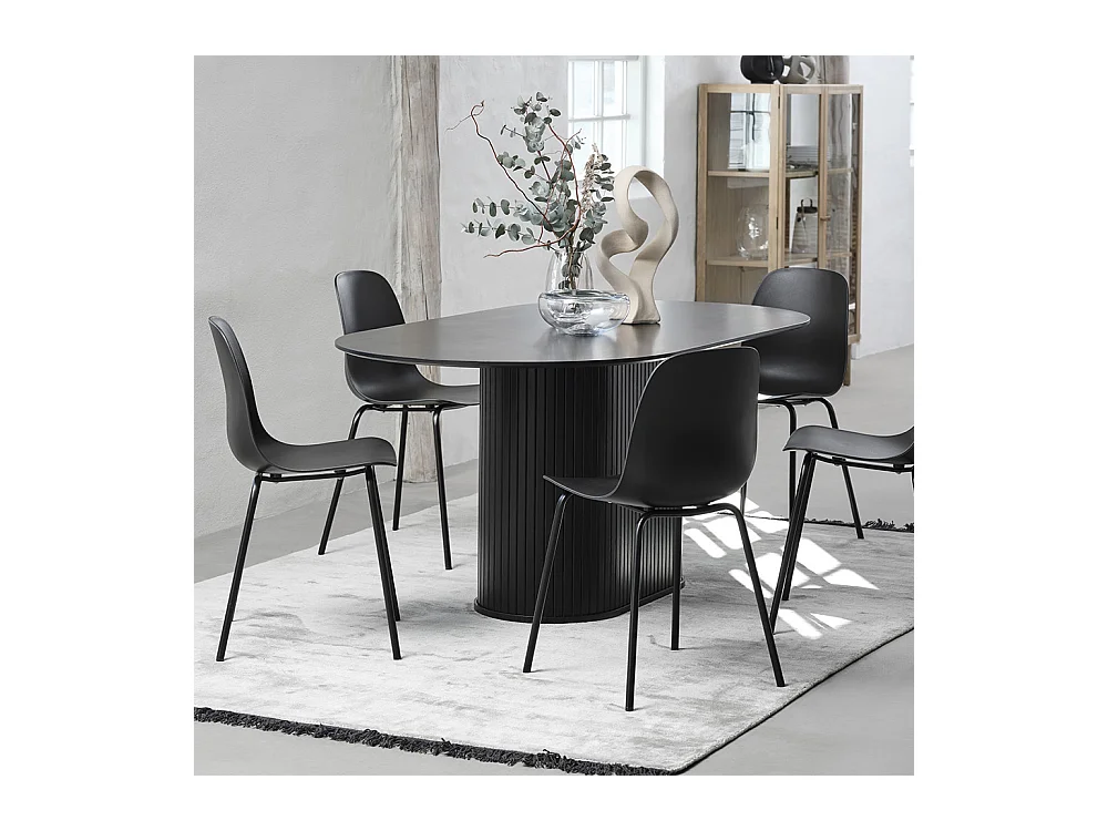 Table à manger ovale 180 cm - Bois noir - ALBA