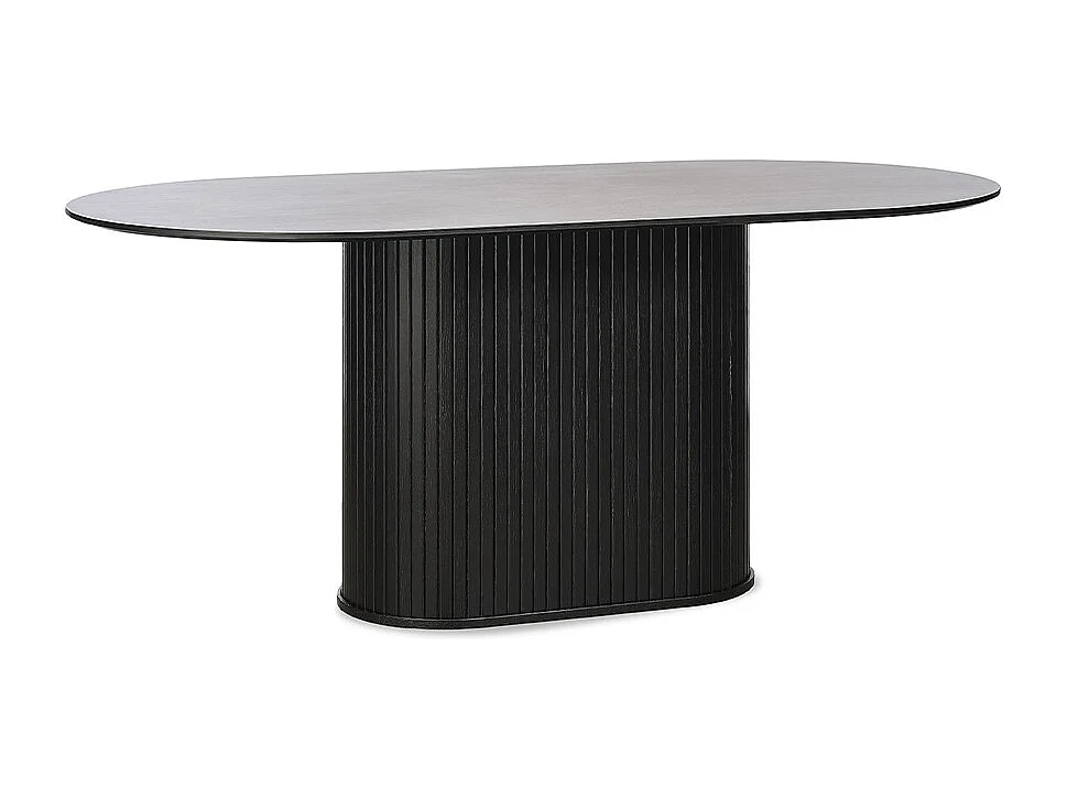 Table à manger ovale 180 cm - Bois noir - ALBA