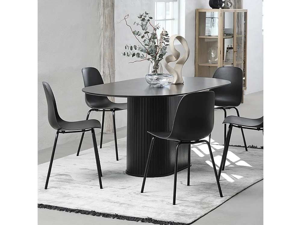Table à manger ovale 180 cm - Bois noir - ALBA