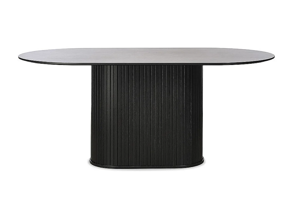 Table à manger ovale 180 cm - Bois noir - ALBA