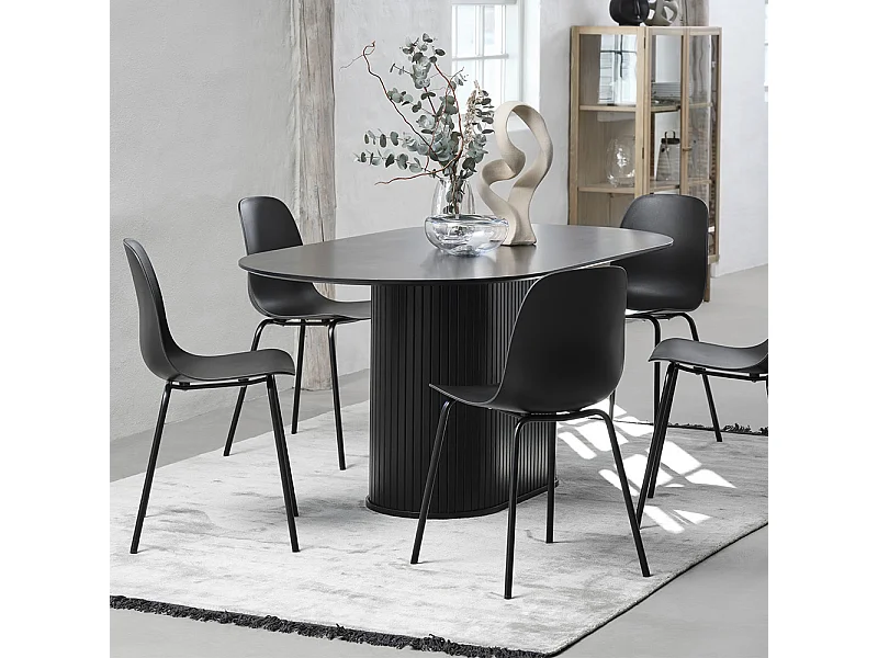 Table à manger ovale 180 cm - Bois noir - ALBA