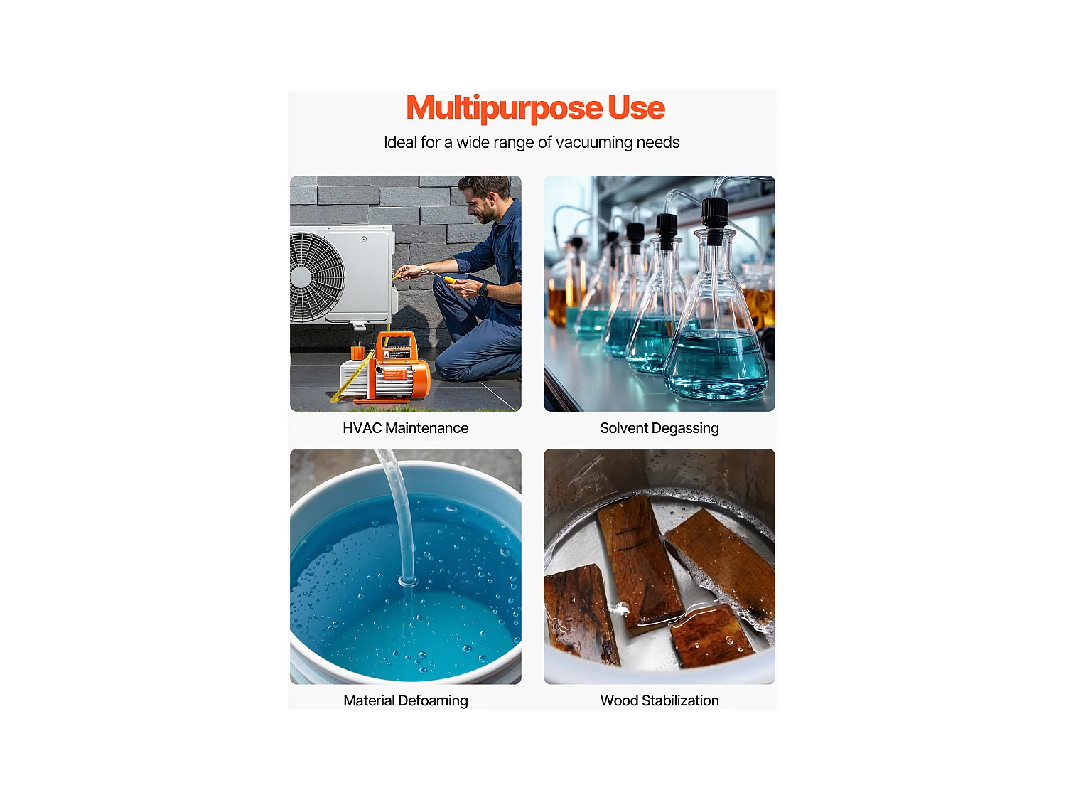 Pompe à Vide SucceBuy 100 L/min, Modèle à Palettes Rotatives 1 Étage, avec Bouteille d'Huile, Idéale pour l'Entretien des Climatiseurs Automobiles