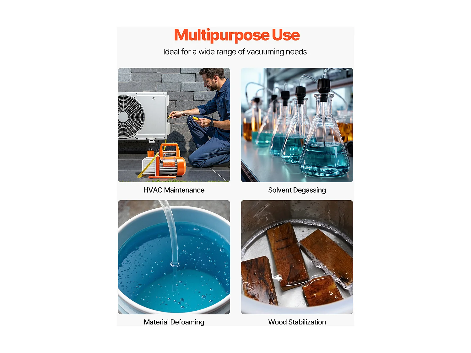 Pompe à Vide SucceBuy 100 L/min, Modèle à Palettes Rotatives 1 Étage, avec Bouteille d'Huile, Idéale pour l'Entretien des Climatiseurs Automobiles