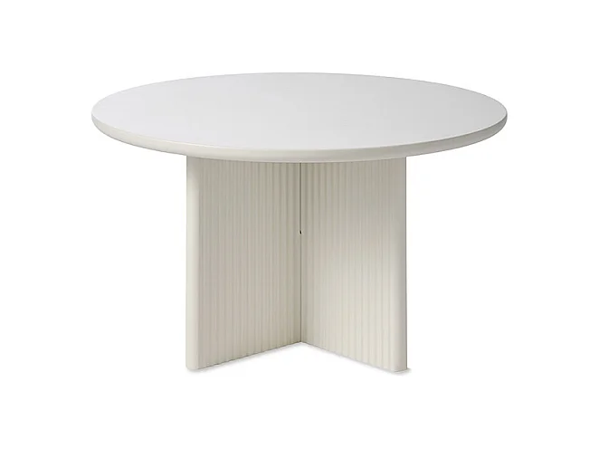 Table basse ronde ø80 cm - Bois strié - MIRANO