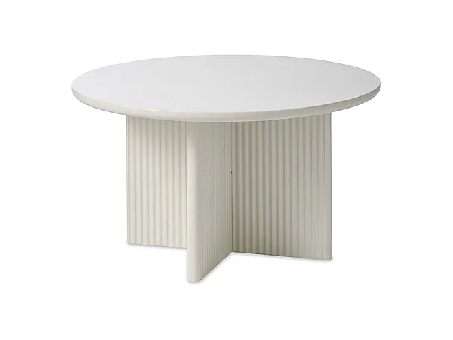 Table basse ronde ø80 cm - Bois strié - MIRANO