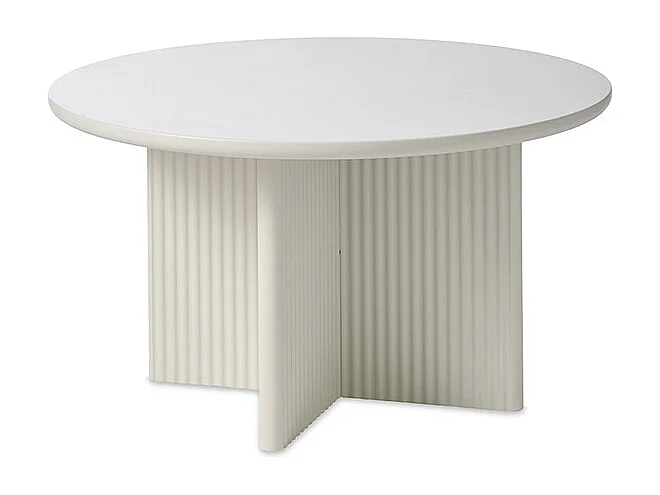 Table basse ronde ø80 cm - Bois strié - MIRANO