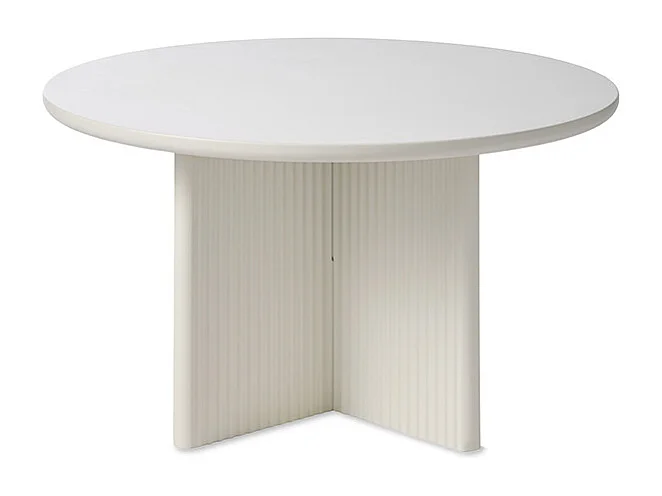 Table basse ronde ø80 cm - Bois strié - MIRANO